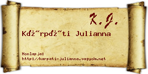 Kárpáti Julianna névjegykártya