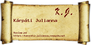 Kárpáti Julianna névjegykártya